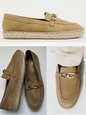 Zara Sueded Horsebit Espadrille Loafers
